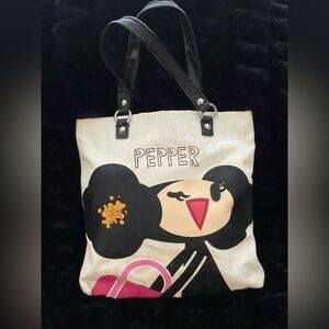 COACH Poppy Chan PEPPER White Canvas Tote Bag